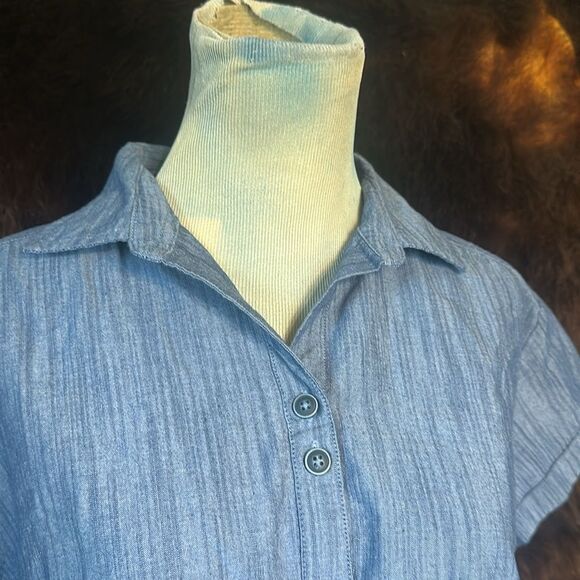 Blue Button-Up Women's Top by Old Ranch M (3900) - Picture 2 of 5